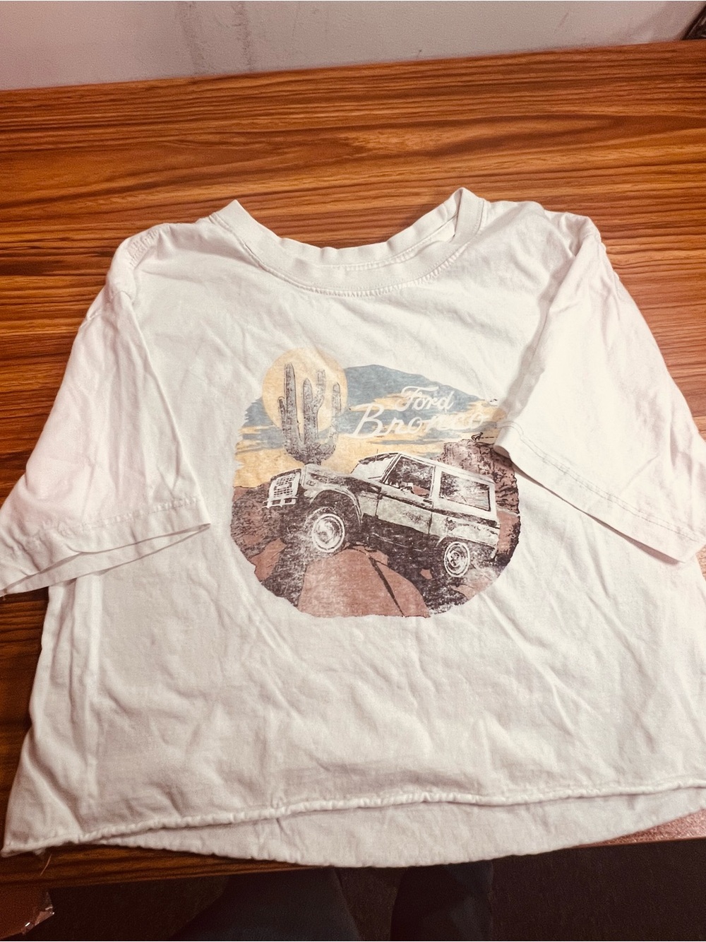 Kids White Graphic Tee with Vintage Off-Road Print
